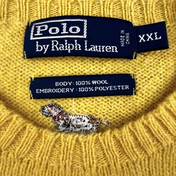 Vintage Polo Ralph Lauren Wool Sweater 2XL Embroidered Hunting Pointer Dog RARE - Picture 3 of 9